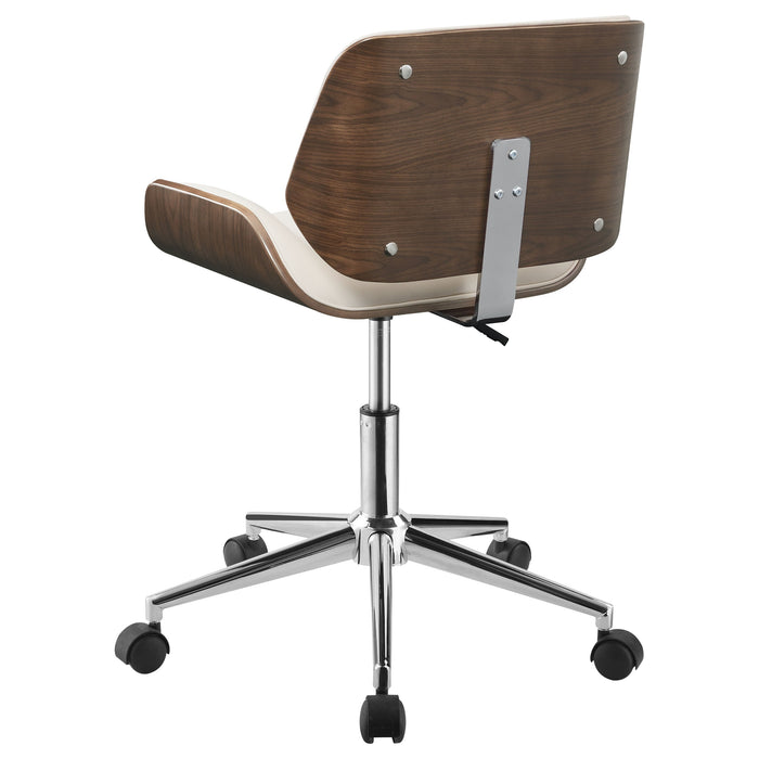 Coaster Addington Adjustable Height Office Chair Ecru and Chrome Default Title