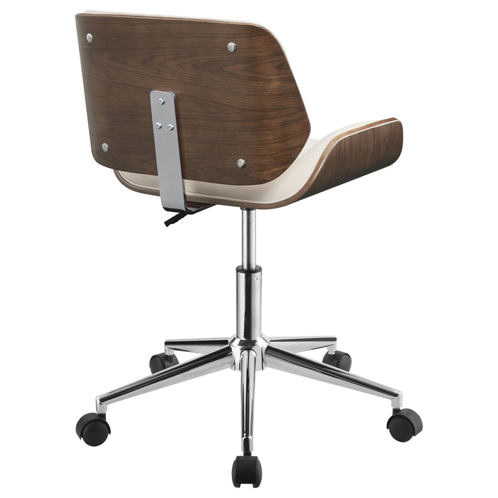 Coaster Addington Adjustable Height Office Chair Ecru and Chrome Default Title