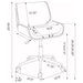 Coaster Addington Adjustable Height Office Chair Ecru and Chrome Default Title