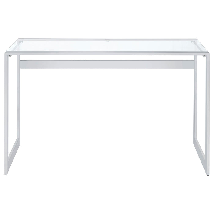 Coaster Hartford Glass Top Writing Desk Chrome Default Title