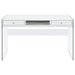 Coaster Dobrev 2-drawer Writing Desk Glossy White and Clear Default Title