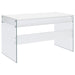 Coaster Dobrev 2-drawer Writing Desk Glossy White and Clear Default Title