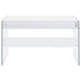 Coaster Dobrev 2-drawer Writing Desk Glossy White and Clear Default Title