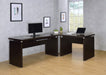 Coaster Skylar Engineered Wood L-Shape Computer Desk Cappuccino Default Title