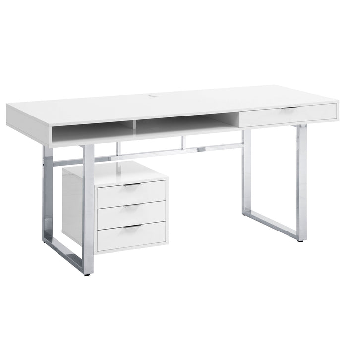 Coaster Whitman 4-drawer Writing Desk Glossy White Default Title