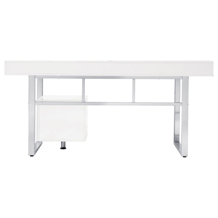 Coaster Whitman 4-drawer Writing Desk Glossy White Default Title