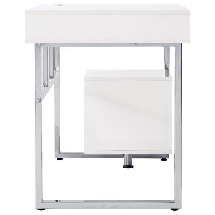 Coaster Whitman 4-drawer Writing Desk Glossy White Default Title