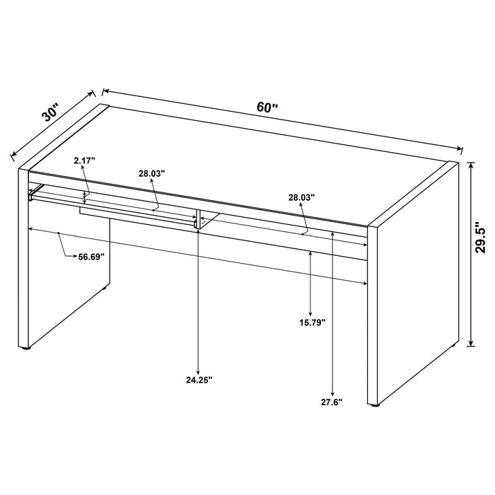 Coaster Skeena Computer Desk with Keyboard Drawer Cappuccino Default Title