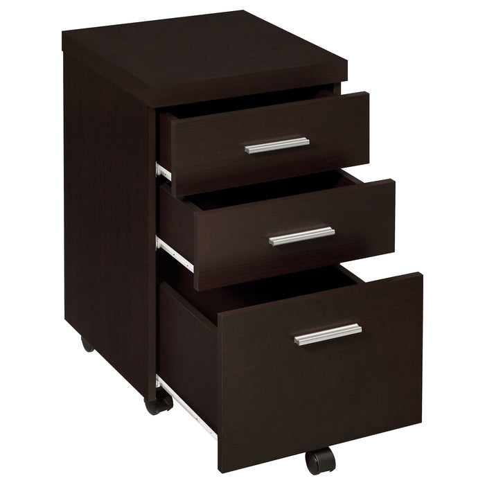 Coaster Skeena 3-drawer Mobile Storage Cabinet Cappuccino Default Title