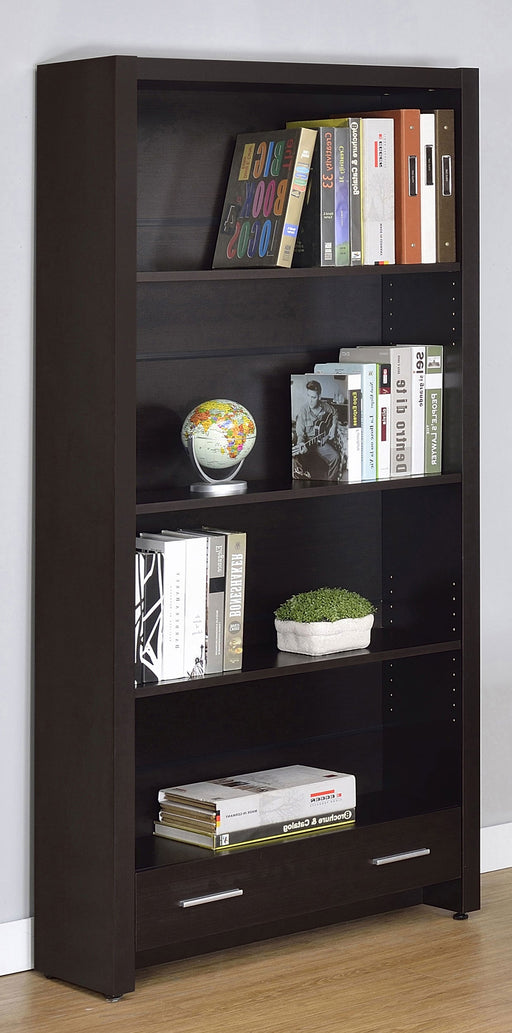 Coaster Skylar 5-shelf Bookcase with Storage Drawer Cappuccino Default Title