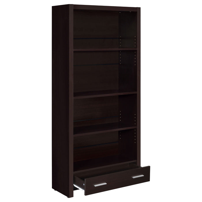 Coaster Skylar 5-shelf Bookcase with Storage Drawer Cappuccino Default Title