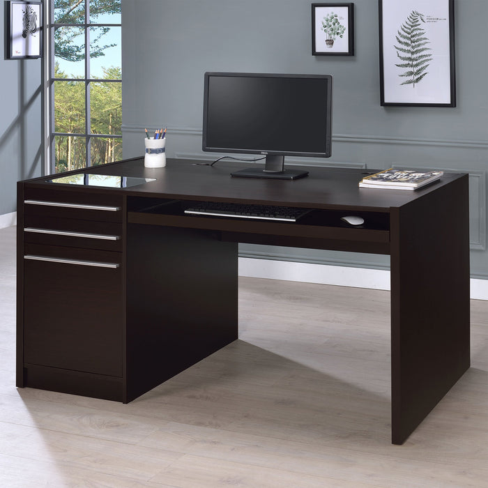 Coaster Halston 3-drawer Connect-it Office Desk Cappuccino Default Title