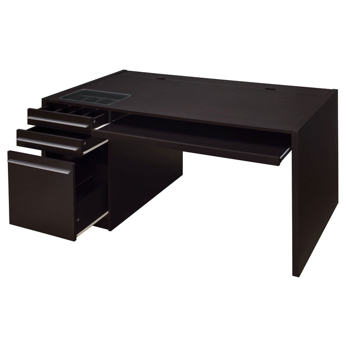 Coaster Halston 3-drawer Connect-it Office Desk Cappuccino Default Title