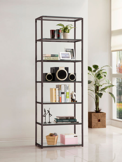 Coaster Kate 6-shelf Bookcase Black Nickel Default Title