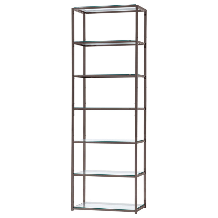 Coaster Kate 6-shelf Bookcase Black Nickel Default Title