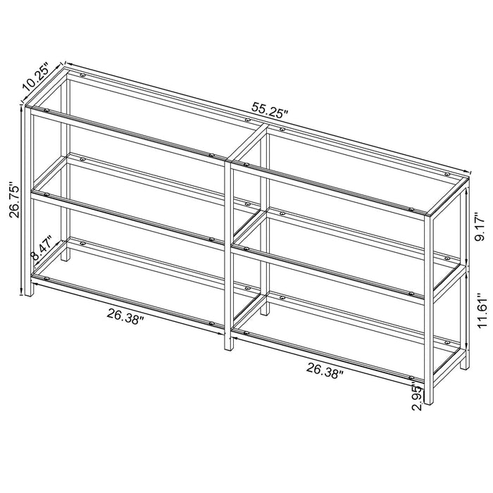 Coaster Kate 2-tier Bookcase Black Nickel Default Title