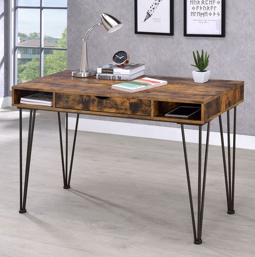 Coaster Olvera 1-drawer Writing Desk Antique Nutmeg and Dark Bronze Default Title