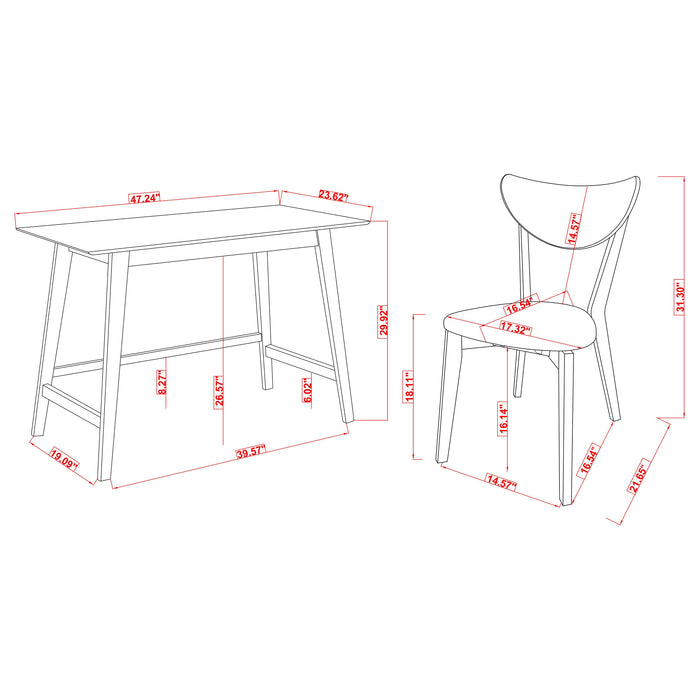 Coaster Karri 2-piece Writing Desk Set Walnut Default Title