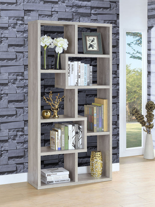 Coaster Theo 10-shelf Bookcase Grey Driftwood Default Title