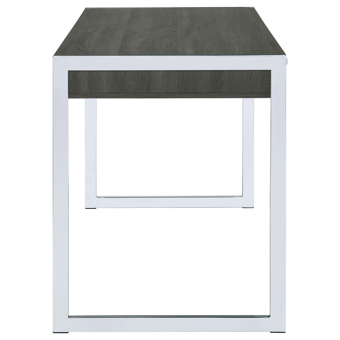 Coaster Wallice 2-drawer Writing Desk Weathered Grey and Chrome Default Title