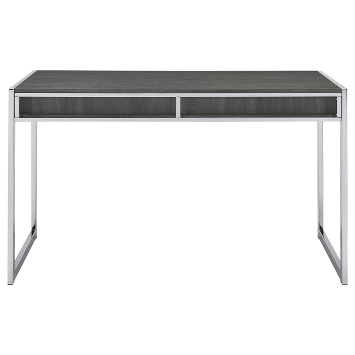 Coaster Wallice 2-drawer Writing Desk Weathered Grey and Chrome Default Title