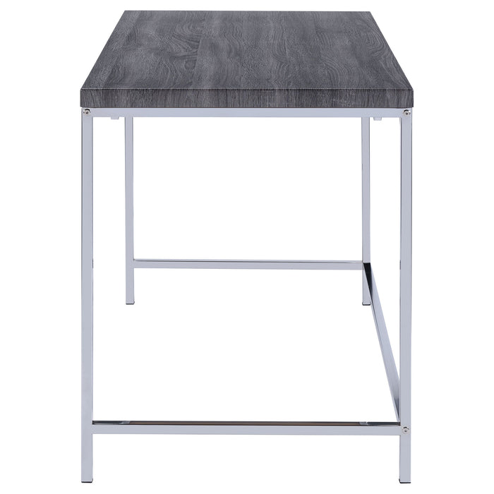 Coaster Kravitz Rectangular Writing Desk Weathered Grey and Chrome Default Title