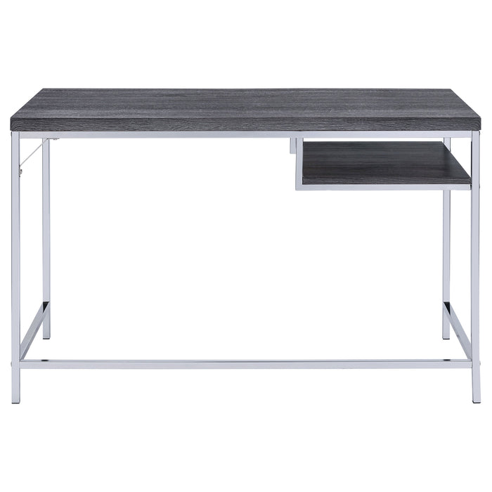 Coaster Kravitz Rectangular Writing Desk Weathered Grey and Chrome Default Title