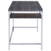 Coaster Kravitz Rectangular Writing Desk Weathered Grey and Chrome Default Title