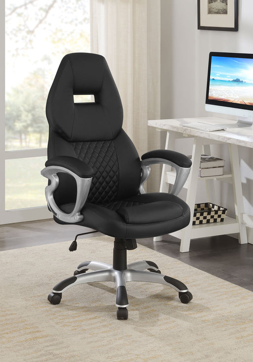 Coaster Bruce Adjustable Height Office Chair Black and Silver Default Title