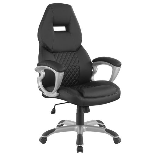 Coaster Bruce Adjustable Height Office Chair Black and Silver Default Title
