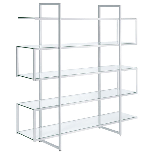 Coaster Elmer 5-shelf Bookcase Chrome and Clear Default Title