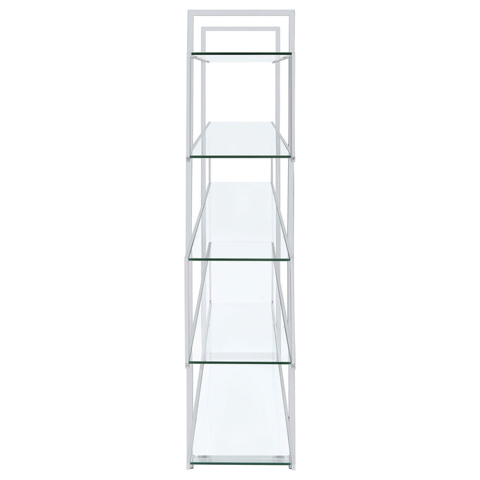 Coaster Elmer 5-shelf Bookcase Chrome and Clear Default Title