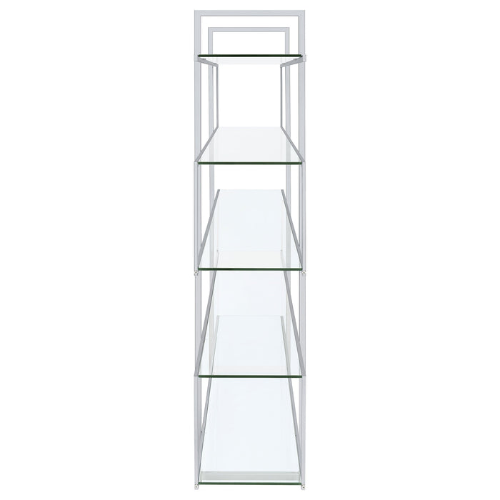 Coaster Elmer 5-shelf Bookcase Chrome and Clear Default Title