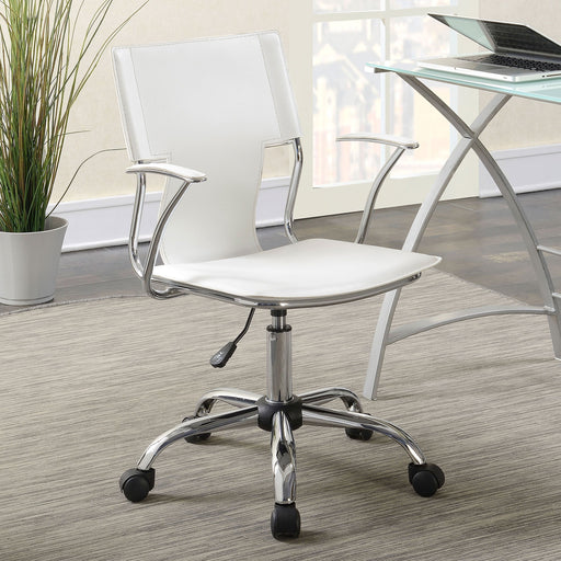 Coaster Himari Adjustable Height Office Chair White and Chrome Default Title