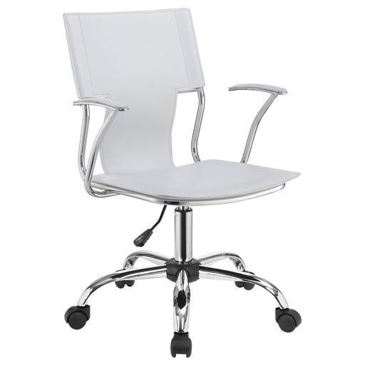 Coaster Himari Adjustable Height Office Chair White and Chrome Default Title