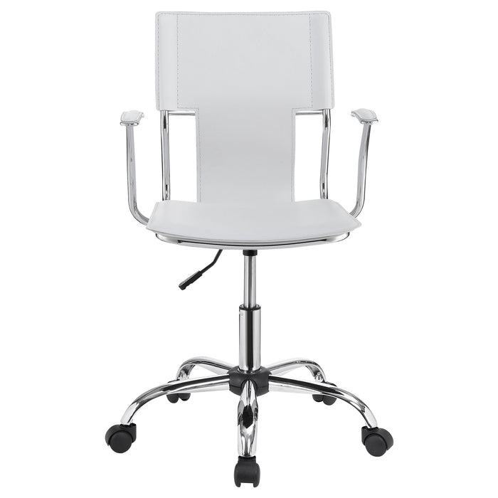 Coaster Himari Adjustable Height Office Chair White and Chrome Default Title