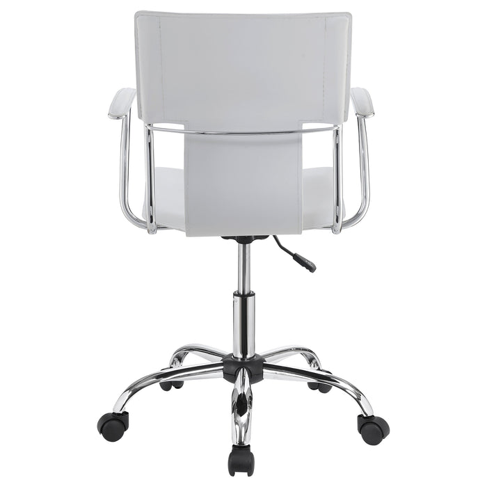 Coaster Himari Adjustable Height Office Chair White and Chrome Default Title