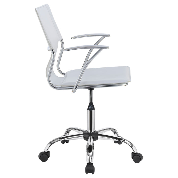 Coaster Himari Adjustable Height Office Chair White and Chrome Default Title