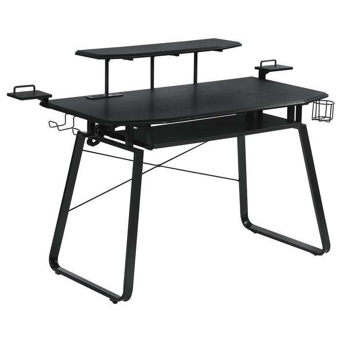 Coaster Alfie Gaming Desk with USB Ports Gunmetal