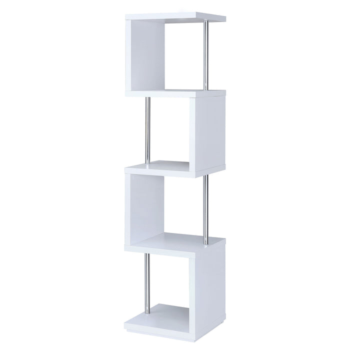 Coaster Baxter 4-shelf Bookcase White and Chrome Default Title