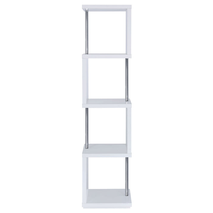 Coaster Baxter 4-shelf Bookcase White and Chrome Default Title