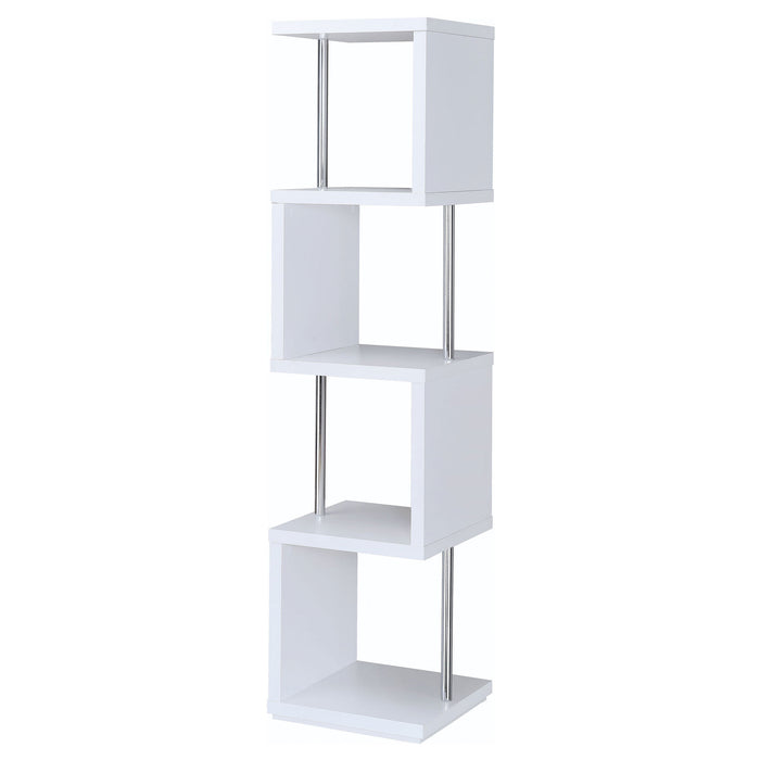 Coaster Baxter 4-shelf Bookcase White and Chrome Default Title