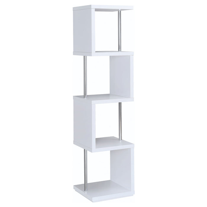 Coaster Baxter 4-shelf Bookcase White and Chrome Default Title