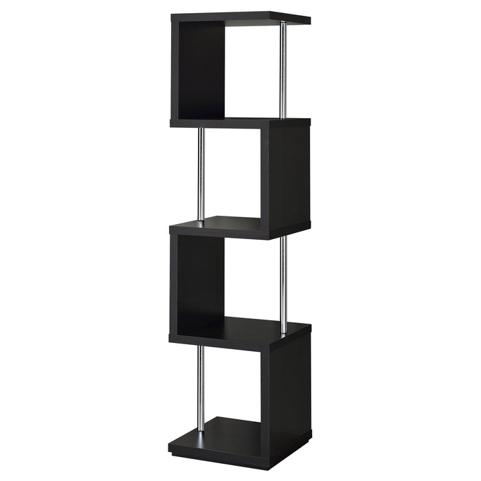 Coaster Baxter 4-shelf Bookcase Black and Chrome Default Title