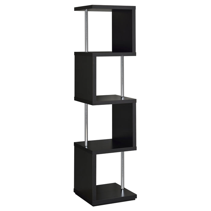 Coaster Baxter 4-shelf Bookcase Black and Chrome Default Title