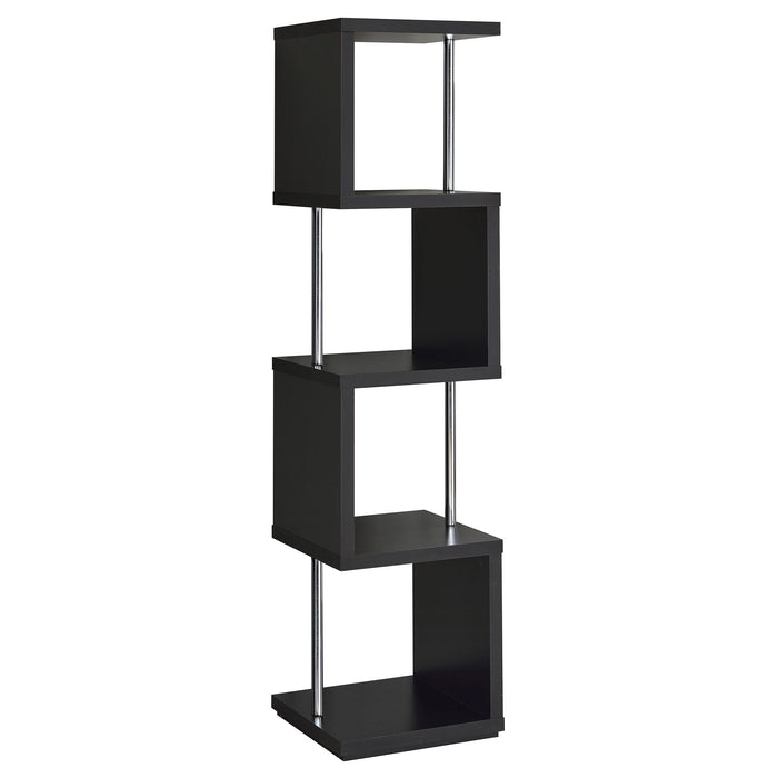 Coaster Baxter 4-shelf Bookcase Black and Chrome Default Title