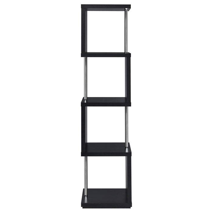 Coaster Baxter 4-shelf Bookcase Black and Chrome Default Title