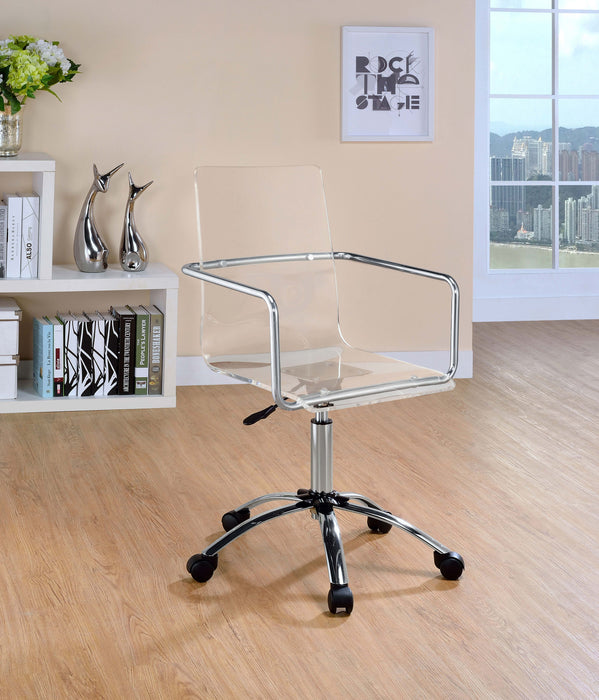 Coaster Amaturo Office Chair with Casters Clear and Chrome Default Title