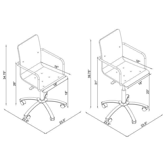 Coaster Amaturo Office Chair with Casters Clear and Chrome Default Title