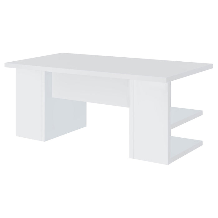 Coaster Alice Writing Desk White with Open Shelves